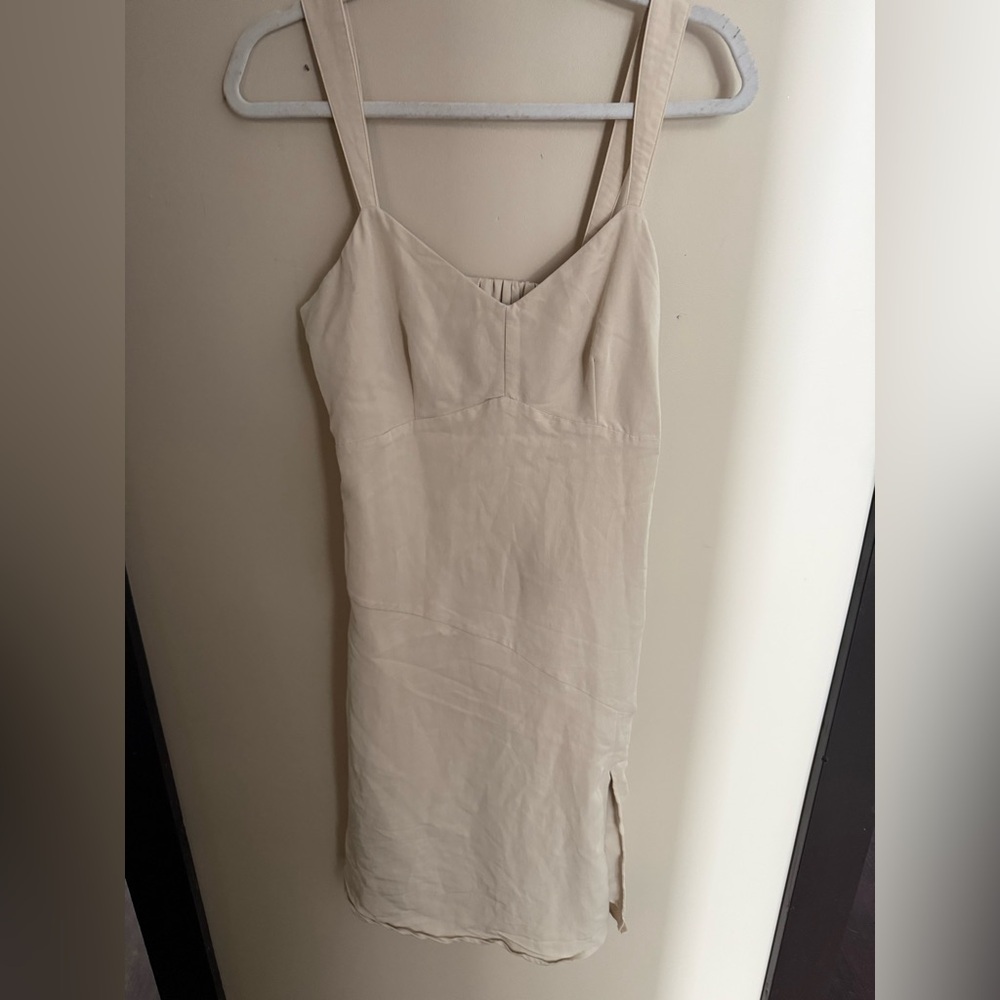 RW&CO. Beige Midi Cut Out Back Dress- Small